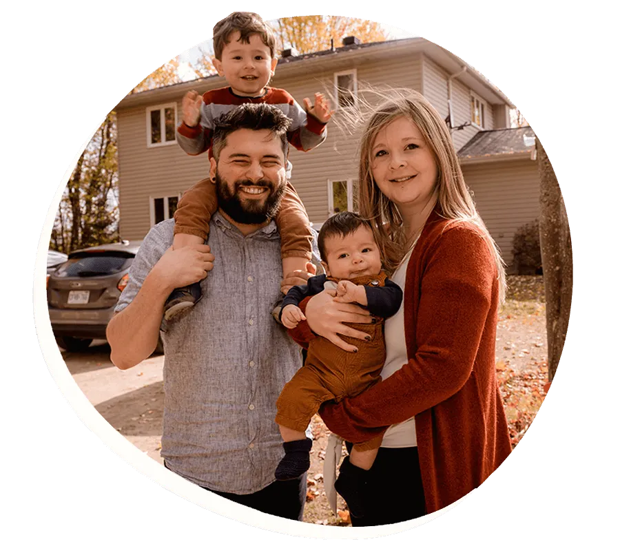 family with new home